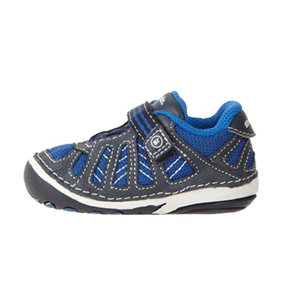 NEW Stride Rite Baby SRT Chip Royal Deep Blue Soft Motion Leather Mesh Sneakers - Picture 6 of 6